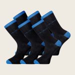 Bamboe sokken Basic zwart – blauw – Dames 6-Pack