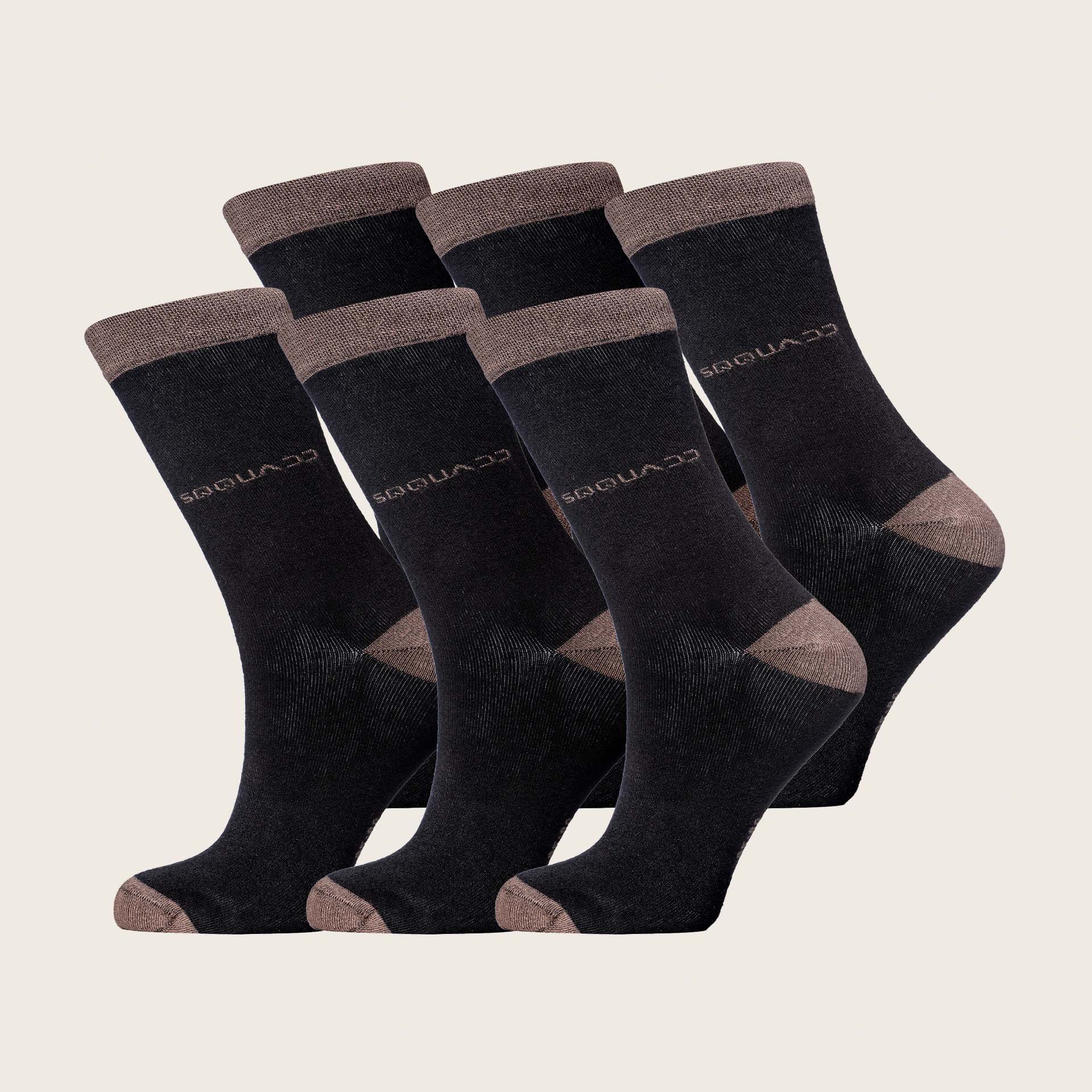 graan driehoek interval Bamboe sokken Basic zwart – bruin – Heren 6-Pack - SQQUADD