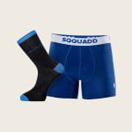 SQQUADD Bamboe Kennismakingspakket – Boxershort Blauw + Sokken Zwartblauw