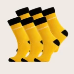 Bamboe sokken Cool geel – zwart – Dames 6-pack