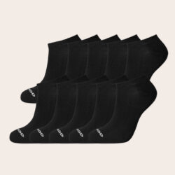 Bamboe enkelsokken Sneakers zwart – Heren 10-Pack